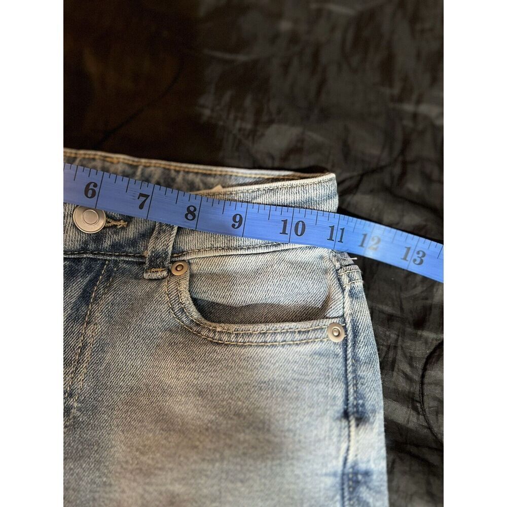 MAURICES Jeans Girls SZ 9 Long Evsies Blue Wash Mid-Rise Boyfriend Distressed - Picture 4 of 11